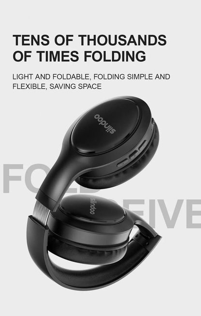 "Siindoo JH919 Wireless Bluetooth Headphones – Foldable Stereo Earphones with Super Bass, Noise Reduction & Mic for Laptop, PC & TV" - RELUX.STORE