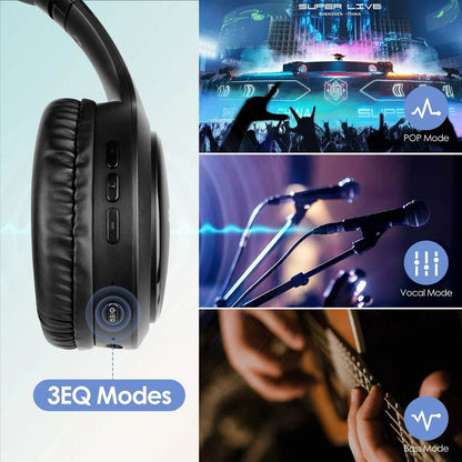 "Siindoo JH919 Wireless Bluetooth Headphones – Foldable Stereo Earphones with Super Bass, Noise Reduction & Mic for Laptop, PC & TV" - RELUX.STORE