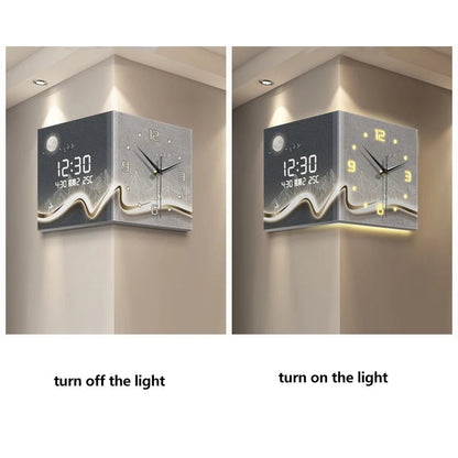 Silent Double - Sided Acrylic Wall Clock – Electric Digital Needle Display for Living Room Corner, Modern Abstract Home Decor - RELUX.STORE