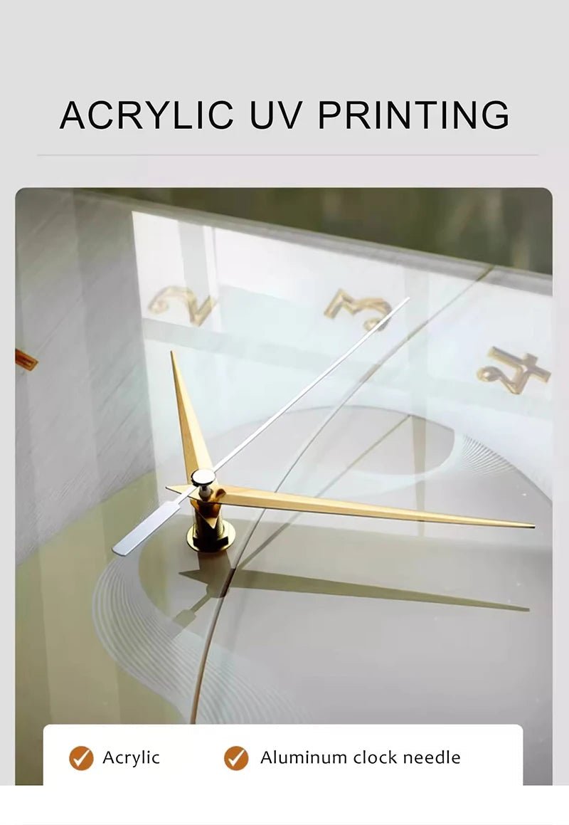 Silent Double - Sided Acrylic Wall Clock – Electric Digital Needle Display for Living Room Corner, Modern Abstract Home Decor - RELUX.STORE