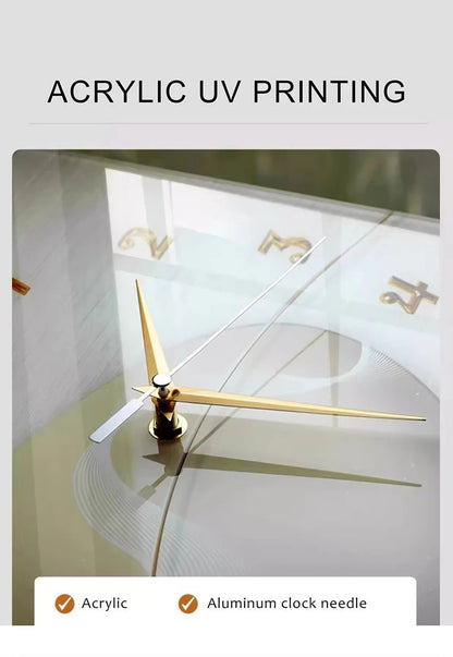 Silent Double - Sided Acrylic Wall Clock – Electric Digital Needle Display for Living Room Corner, Modern Abstract Home Decor - RELUX.STORE