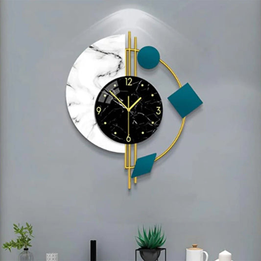 “Silent Marble Semicircle Wall Clock – Creative Quartz Wall Decor for Living Room, Bedroom & Unique Gift Idea” - RELUX.STORE