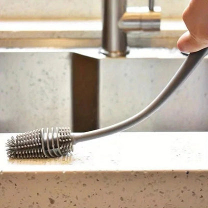 Silicone Milk Bottle Brush Cup Scrubber Glass Cleaner Kitchen Cleaning Tool Long Handle Drink Bottle Glass Cup Cleaning Brush - RELUX.STORE