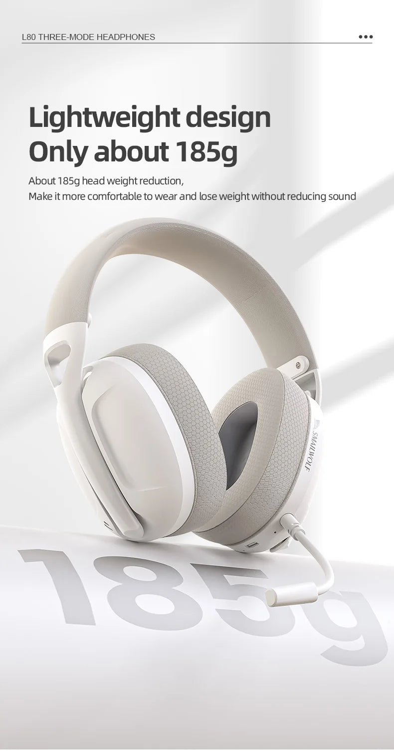 SMAILWOLF L80 Bluetooth Wireless & Wired Gaming Headset – Lightweight Laptop & Home Headphones with Mic - RELUX.STORE