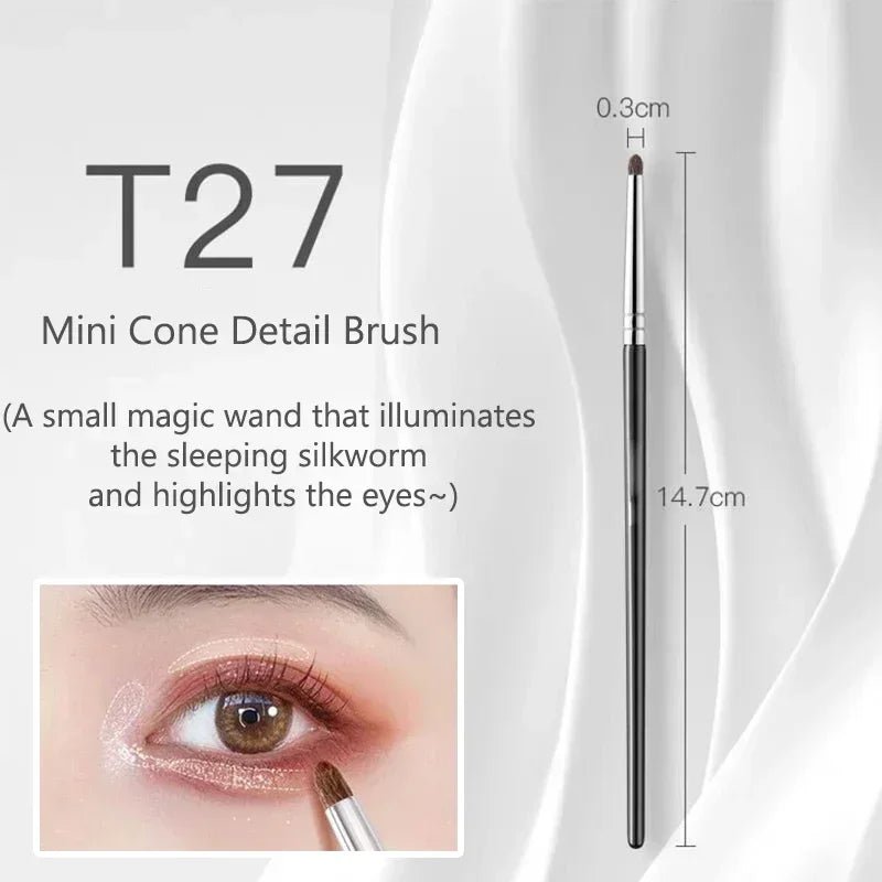 Small Angle Precise Detail Eyeshadow Brush Soft Horse Hair Eyelid Highlighter Lying Silkworm Makeup Brushes Eyes Make Up Tools - RELUX.STORE
