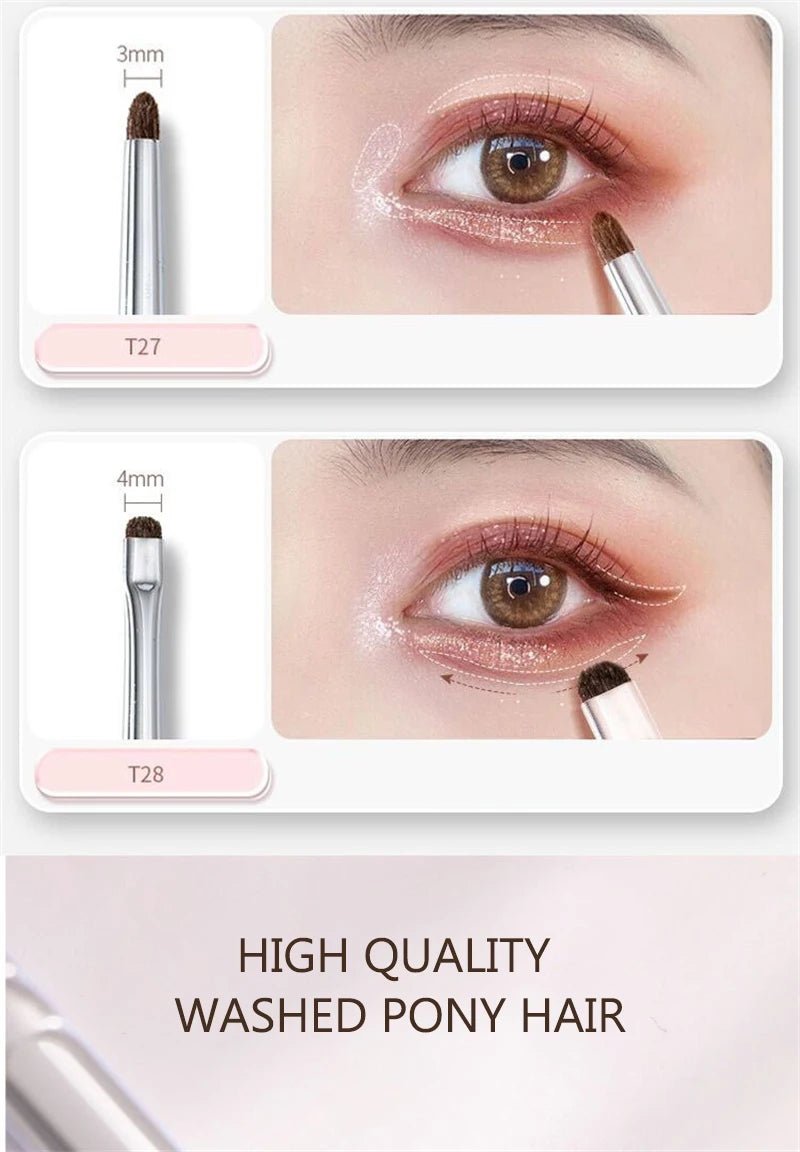 Small Angle Precise Detail Eyeshadow Brush Soft Horse Hair Eyelid Highlighter Lying Silkworm Makeup Brushes Eyes Make Up Tools - RELUX.STORE
