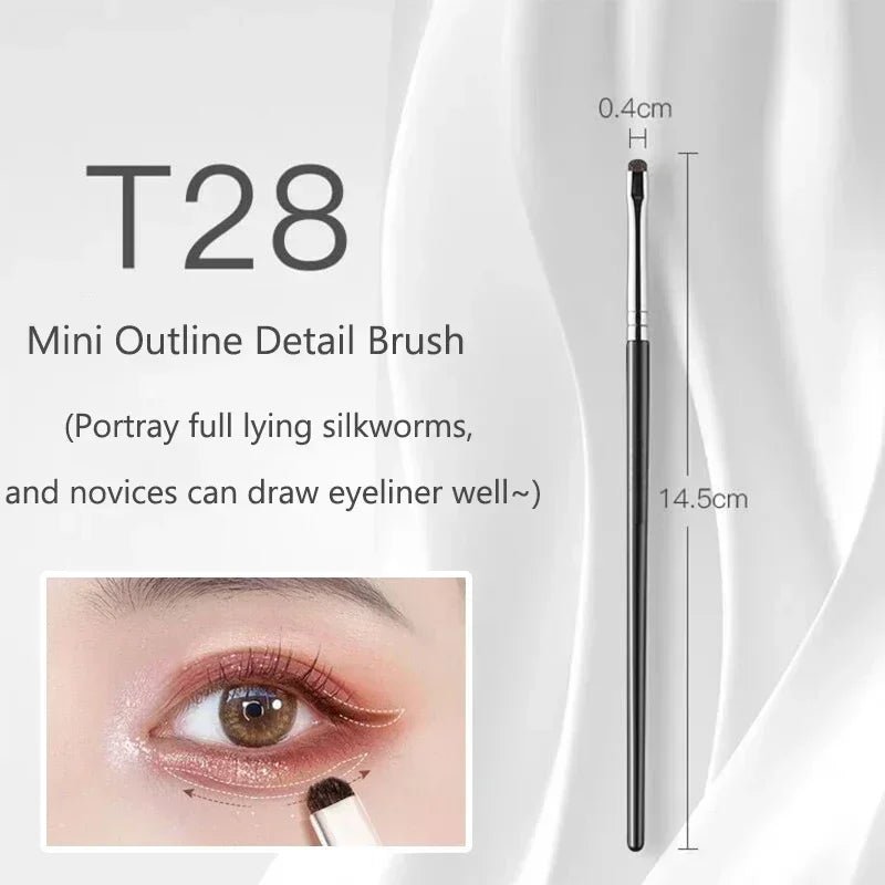 Small Angle Precise Detail Eyeshadow Brush Soft Horse Hair Eyelid Highlighter Lying Silkworm Makeup Brushes Eyes Make Up Tools - RELUX.STORE