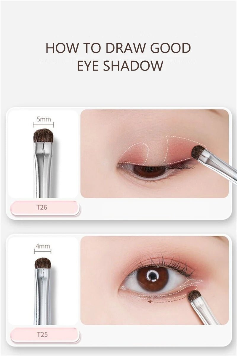 Small Angle Precise Detail Eyeshadow Brush Soft Horse Hair Eyelid Highlighter Lying Silkworm Makeup Brushes Eyes Make Up Tools - RELUX.STORE