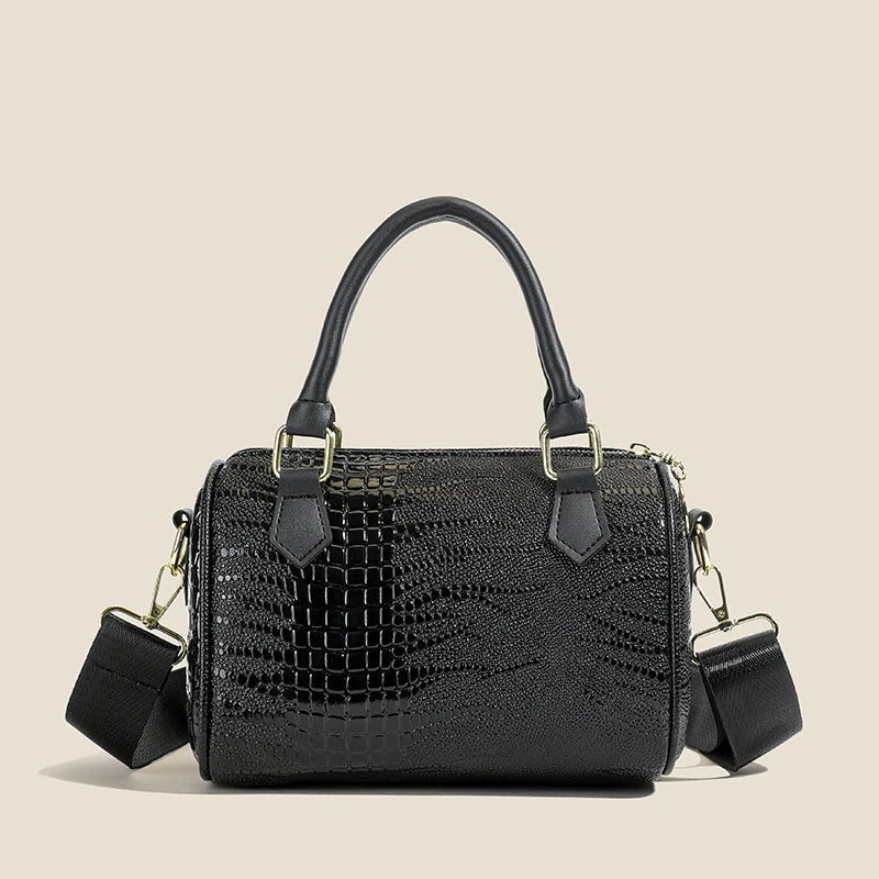 Small Handbag Women's Fashion Shoulder Crossbody Bag Solid Color Black - RELUX.STORE