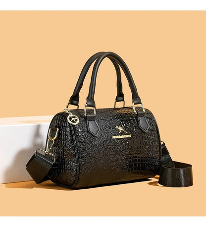 Small Handbag Women's Fashion Shoulder Crossbody Bag Solid Color Black - RELUX.STORE