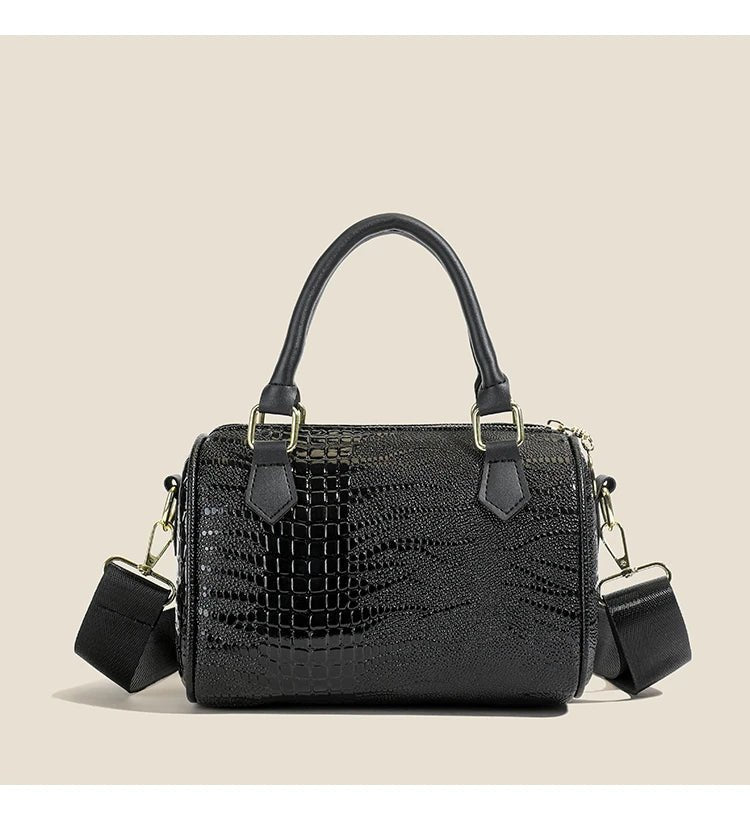 Small Handbag Women's Fashion Shoulder Crossbody Bag Solid Color Black - RELUX.STORE
