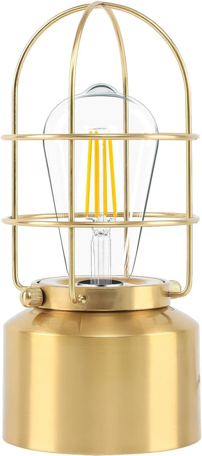 Small Touch Gold Table Lamp – 3 - Way Dimmable Steampunk Industrial Bedside Nightstand Lamp for Bedroom & Living Room (Bulb Included) - RELUX.STORE