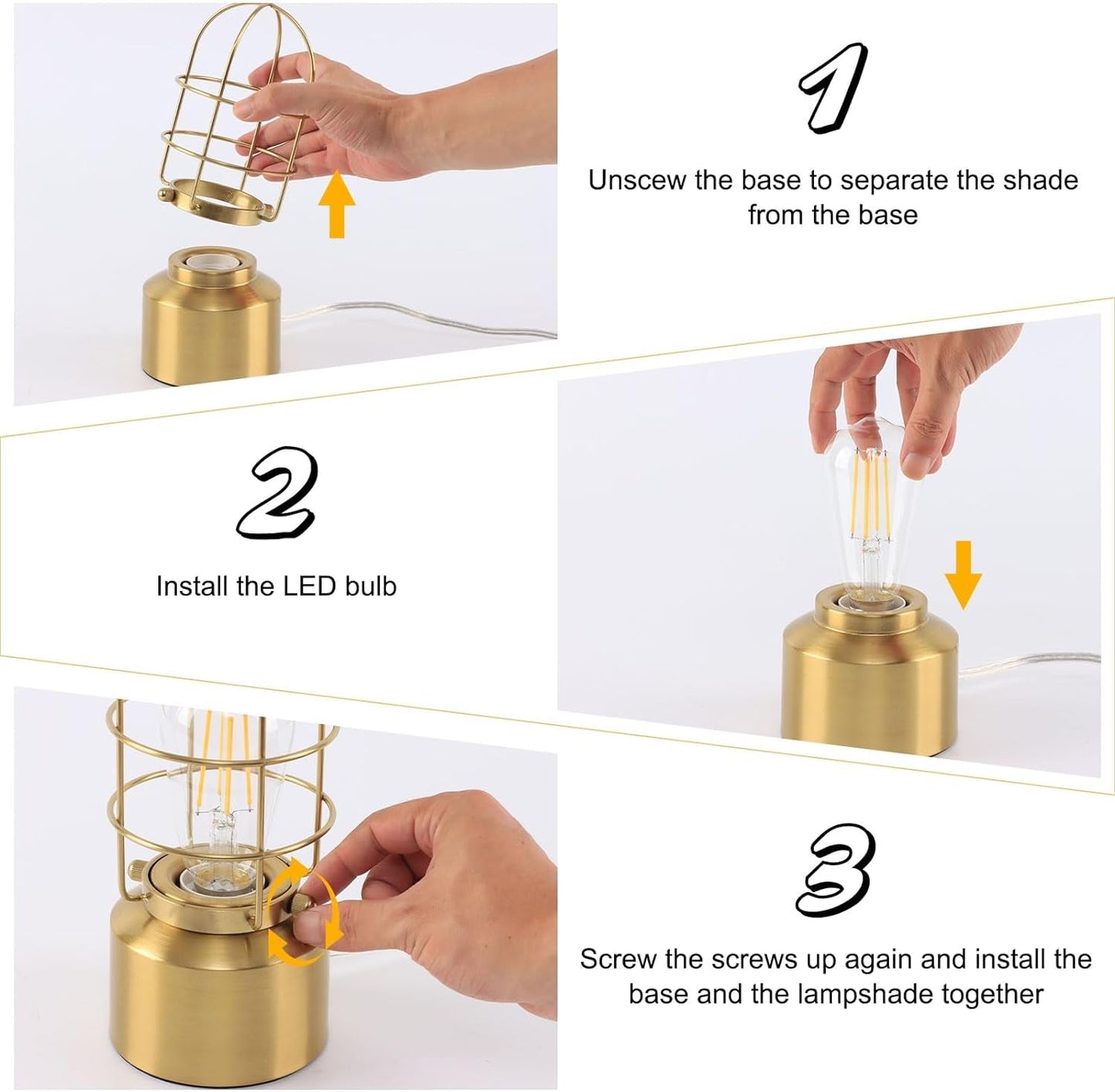 Small Touch Gold Table Lamp – 3 - Way Dimmable Steampunk Industrial Bedside Nightstand Lamp for Bedroom & Living Room (Bulb Included) - RELUX.STORE