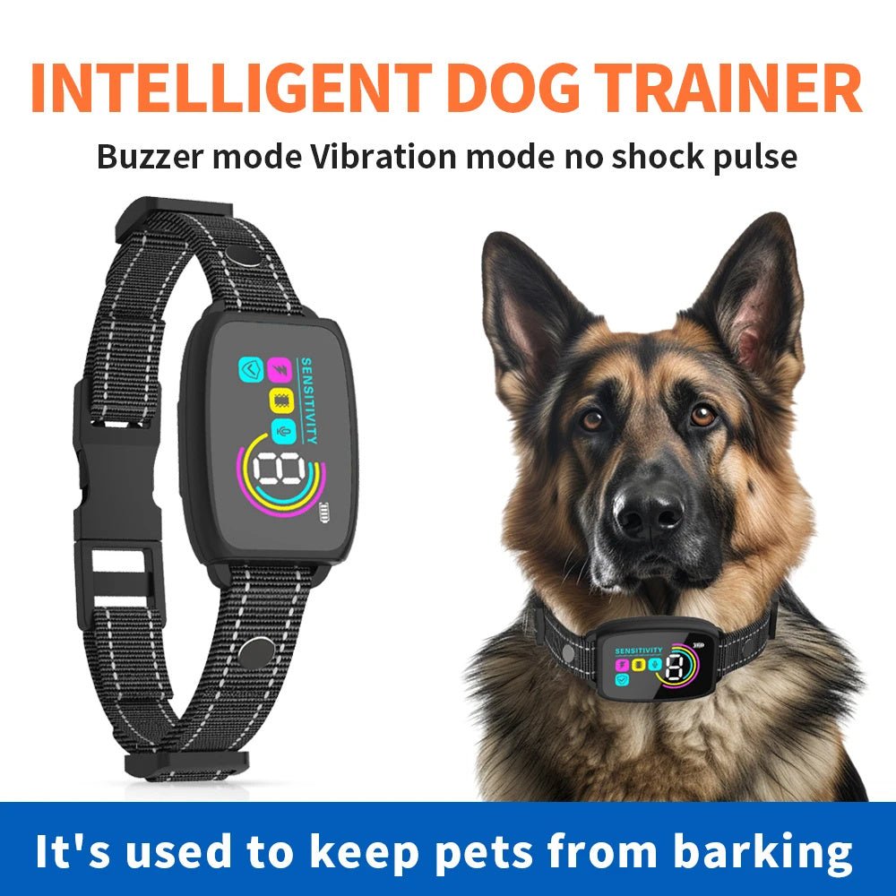 “Smart Anti - Barking Dog Collar – Rechargeable Waterproof Bark Stopper with HD Digital Display for Dogs” - RELUX.STORE