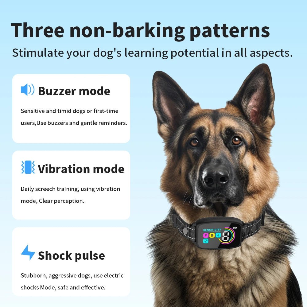 “Smart Anti - Barking Dog Collar – Rechargeable Waterproof Bark Stopper with HD Digital Display for Dogs” - RELUX.STORE