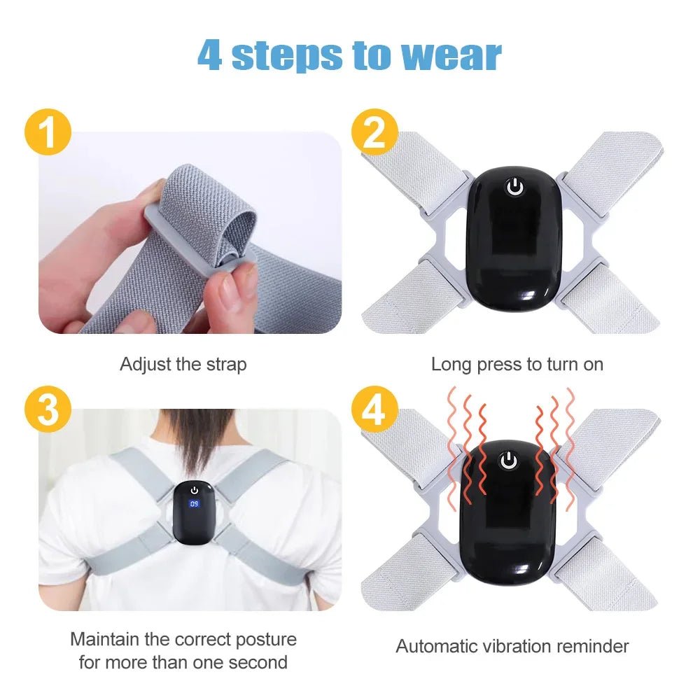 Smart Correction Belt Sensor Orthosis Invisible Reminder Adult & Child Sitting Posture Hunchback Back Smart Posture Corrector - RELUX.STORE