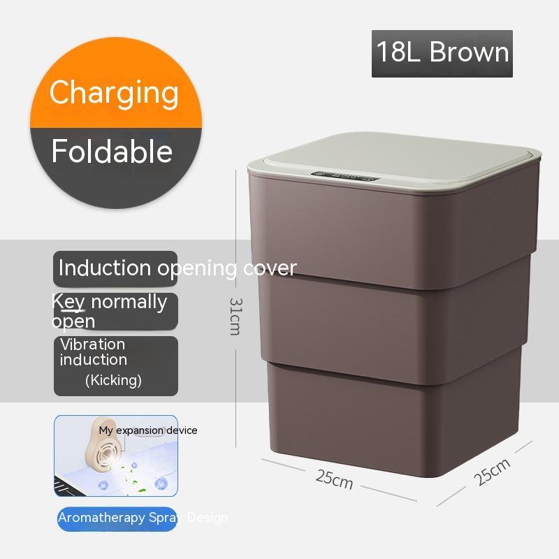 Smart Trash Can With Lid For Bedroom And Living Room Kitchen Storage Box Trash Can Induction Small Car Box Automatic Smart Dustbin Smart Trash Bin - RELUX.STORE
