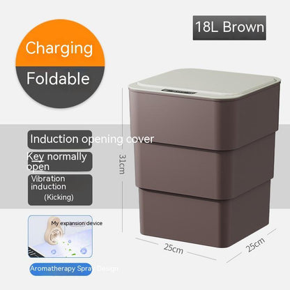 Smart Trash Can With Lid For Bedroom And Living Room Kitchen Storage Box Trash Can Induction Small Car Box Automatic Smart Dustbin Smart Trash Bin - RELUX.STORE