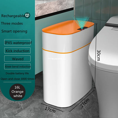 Smart Trash Can With Lid For Bedroom And Living Room Kitchen Storage Box Trash Can Induction Small Car Box Automatic Smart Dustbin Smart Trash Bin - RELUX.STORE