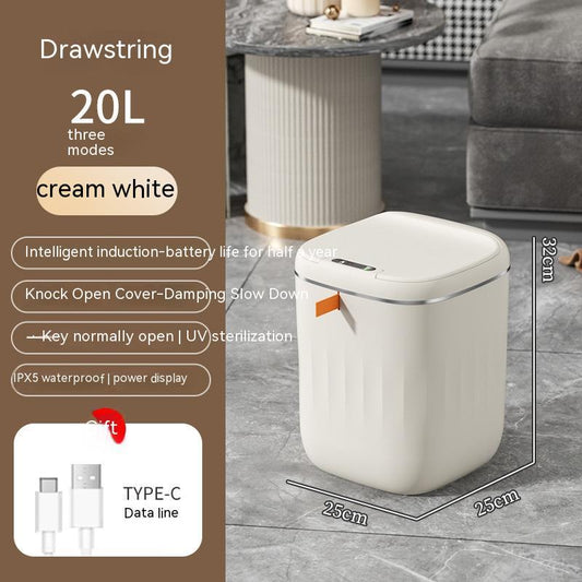 Smart Trash Can With Lid For Bedroom And Living Room Kitchen Storage Box Trash Can Induction Small Car Box Automatic Smart Dustbin Smart Trash Bin - RELUX.STORE