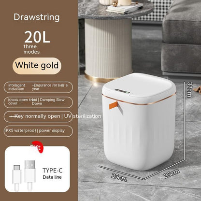 Smart Trash Can With Lid For Bedroom And Living Room Kitchen Storage Box Trash Can Induction Small Car Box Automatic Smart Dustbin Smart Trash Bin - RELUX.STORE