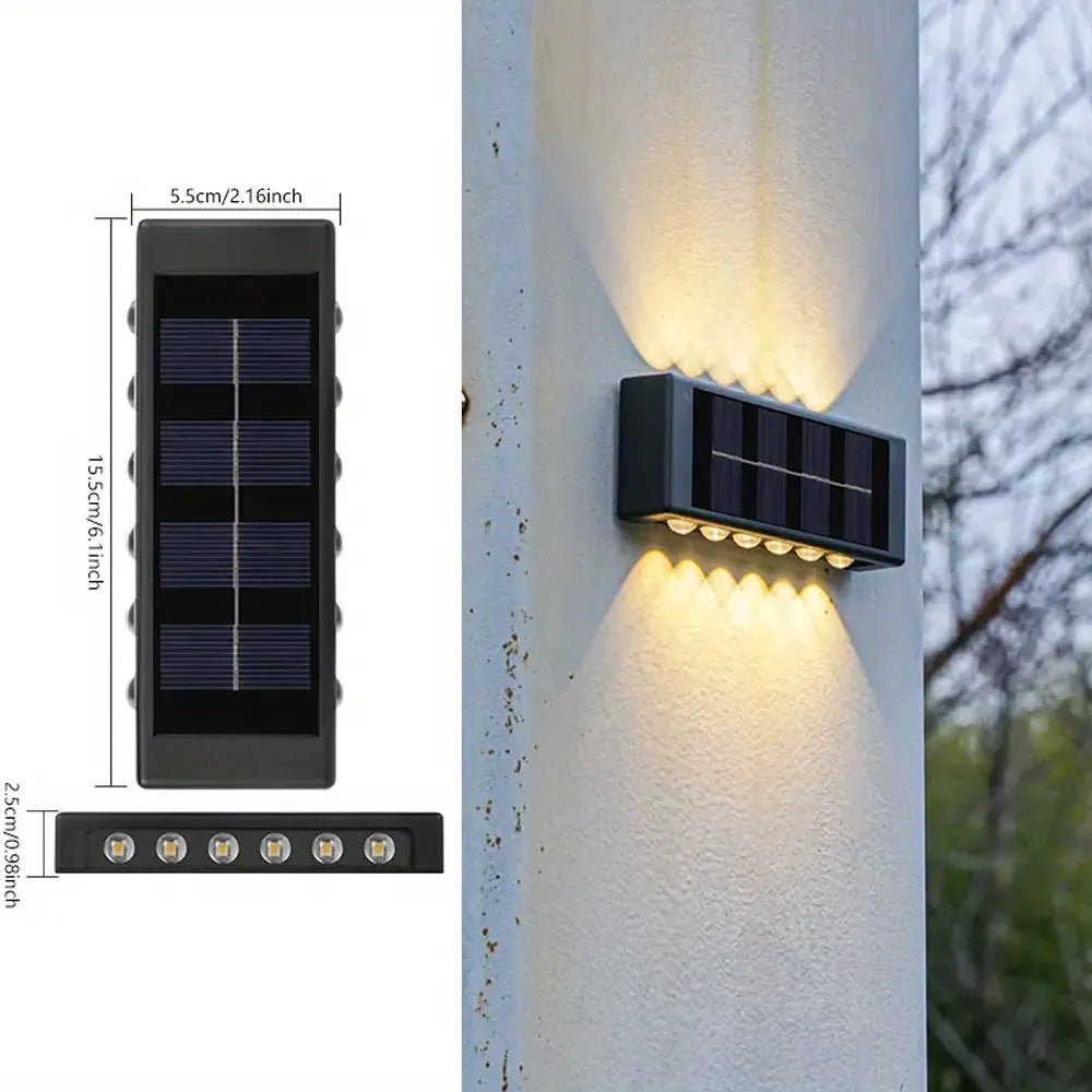 “Solar LED Wall Light – 2/4/6/8/10/12 LEDs Outdoor Wall Lamp for Garden, Patio & Ambient Lighting” - RELUX.STORE