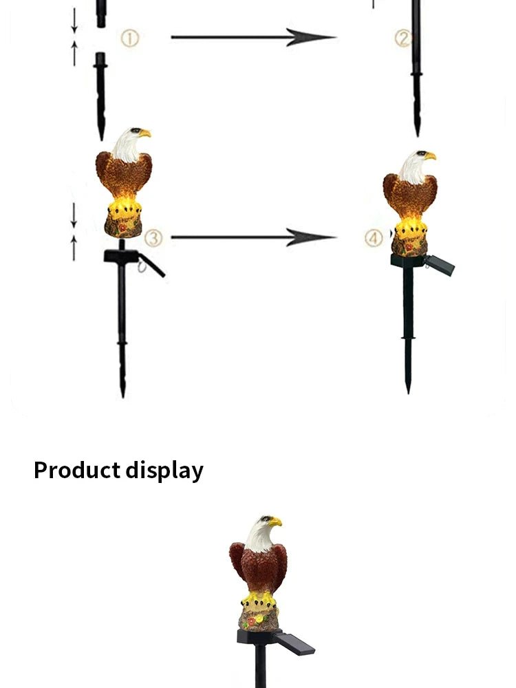 "Solar Resin Eagle Lawn Lamp – Outdoor LED Ground Light for Garden, Patio & Yard Decorative Lighting" - RELUX.STORE