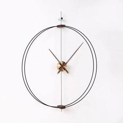 Spanish Minimalist Wall Clock Creative Luxury Living Room Art Clocks Solid Wood Pointer Large Wall Clock Silent Movement Clocks - RELUX.STORE