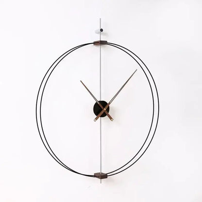 Spanish Minimalist Wall Clock Creative Luxury Living Room Art Clocks Solid Wood Pointer Large Wall Clock Silent Movement Clocks - RELUX.STORE