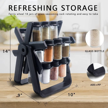 Spice Rack Organizer With 18 Spice Jars - RELUX.STORE