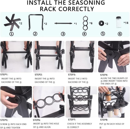 Spice Rack Organizer With 18 Spice Jars - RELUX.STORE