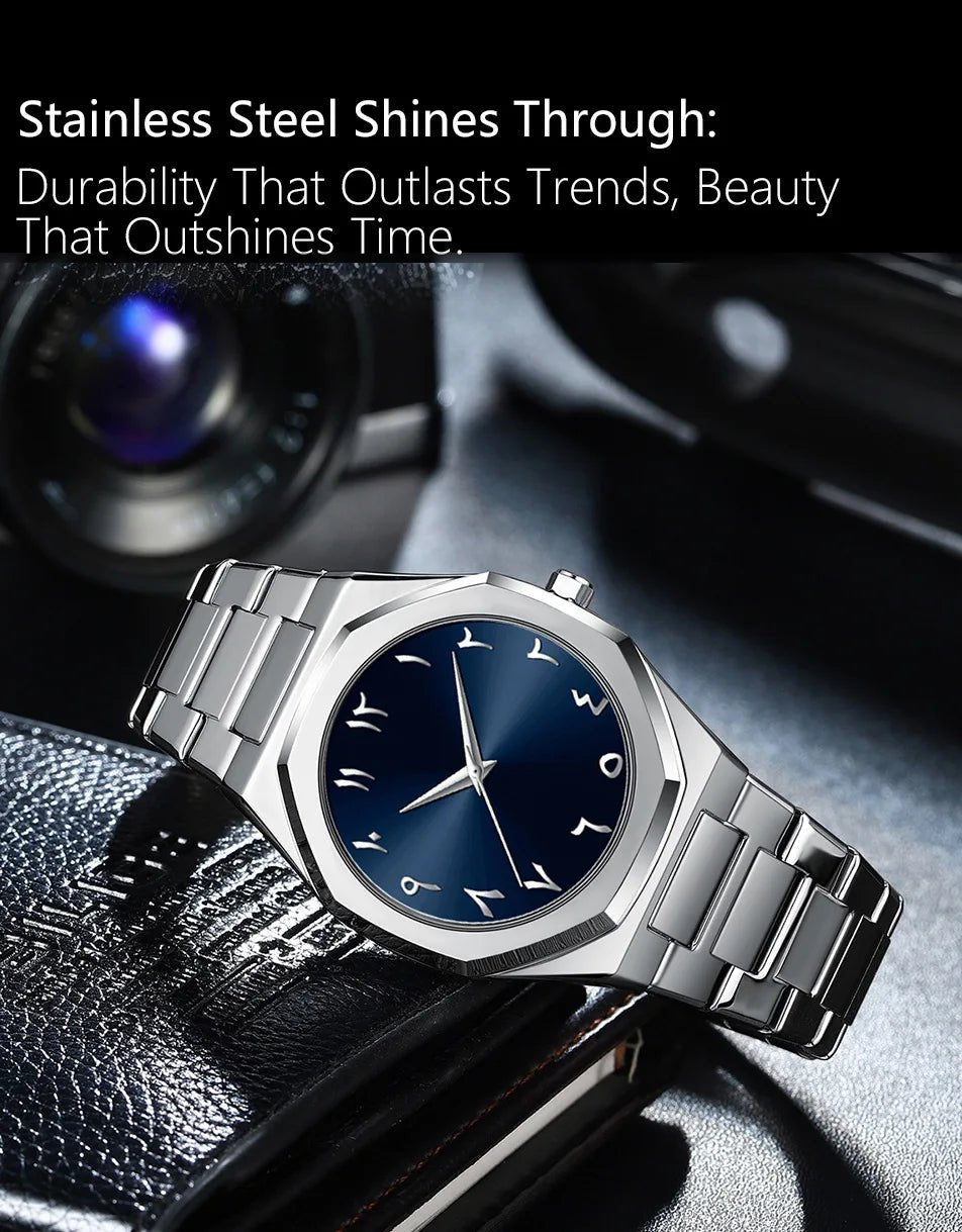 Stainless Steel Band Men Wrist Watches For Male Clock Top Brand Luxury Fashion Black Men Watches Quartz Wristwatches - RELUX.STORE