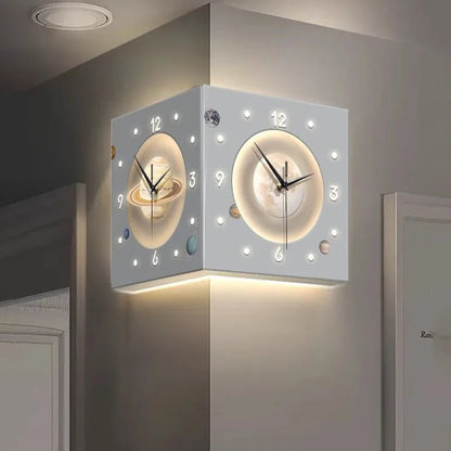 “Starry Sky - Themed Double - Sided Wall Clock – Electric Needle Digital Display | Corner Living Room Decor” - RELUX.STORE
