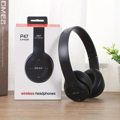 Stereo P47 Bluetooth 5.0 Headset – Foldable Wireless Sports & Gaming Earphones for iPhone & Xiaomi - RELUX.STORE