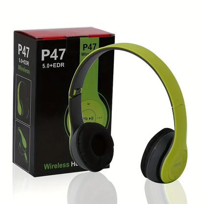 Stereo P47 Bluetooth 5.0 Headset – Foldable Wireless Sports & Gaming Earphones for iPhone & Xiaomi - RELUX.STORE