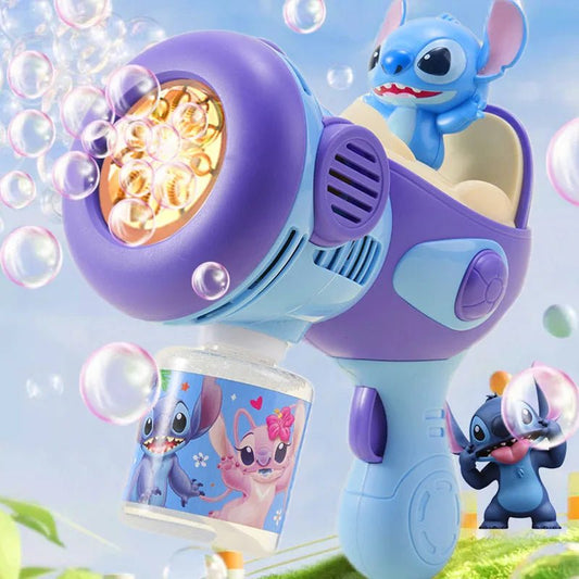 “Stitch Electric Bubble Gun – Automatic Bubble Blower Toy with Light for Kids, Fun Outdoor Bubble Machine for Boys & Girls Gift” - RELUX.STORE