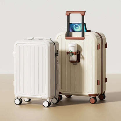 Suitcase 20 22 24 26 28 Inches Large Capacity Trolley Suitcase With Cup Holder Roller Suitcase Travel Business Suitcase - RELUX.STORESuitcase 20 22 24 26 28 Inches Large Capacity Trolley Suitcase With Cup Holder Roller Suitcase Travel Business Suitcase