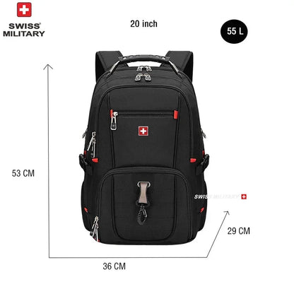 SWISS 17" Laptop Backpack – Waterproof USB Charging Port, Swiss - Style Multifunctional Rucksack for School, Hiking & Travel - RELUX.STORE