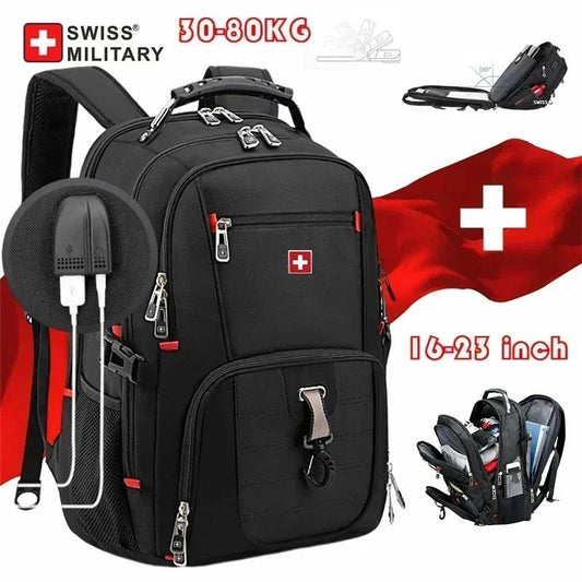 SWISS 17" Laptop Backpack – Waterproof USB Charging Port, Swiss - Style Multifunctional Rucksack for School, Hiking & Travel - RELUX.STORE