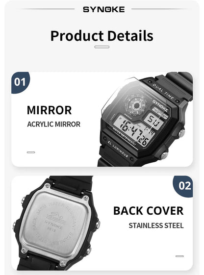 SYNOKE Military Digital Watches Men Sports Luminous Chronograph Waterproof Male Electronic Wrist Watches Relogio Masculino - RELUX.STORE