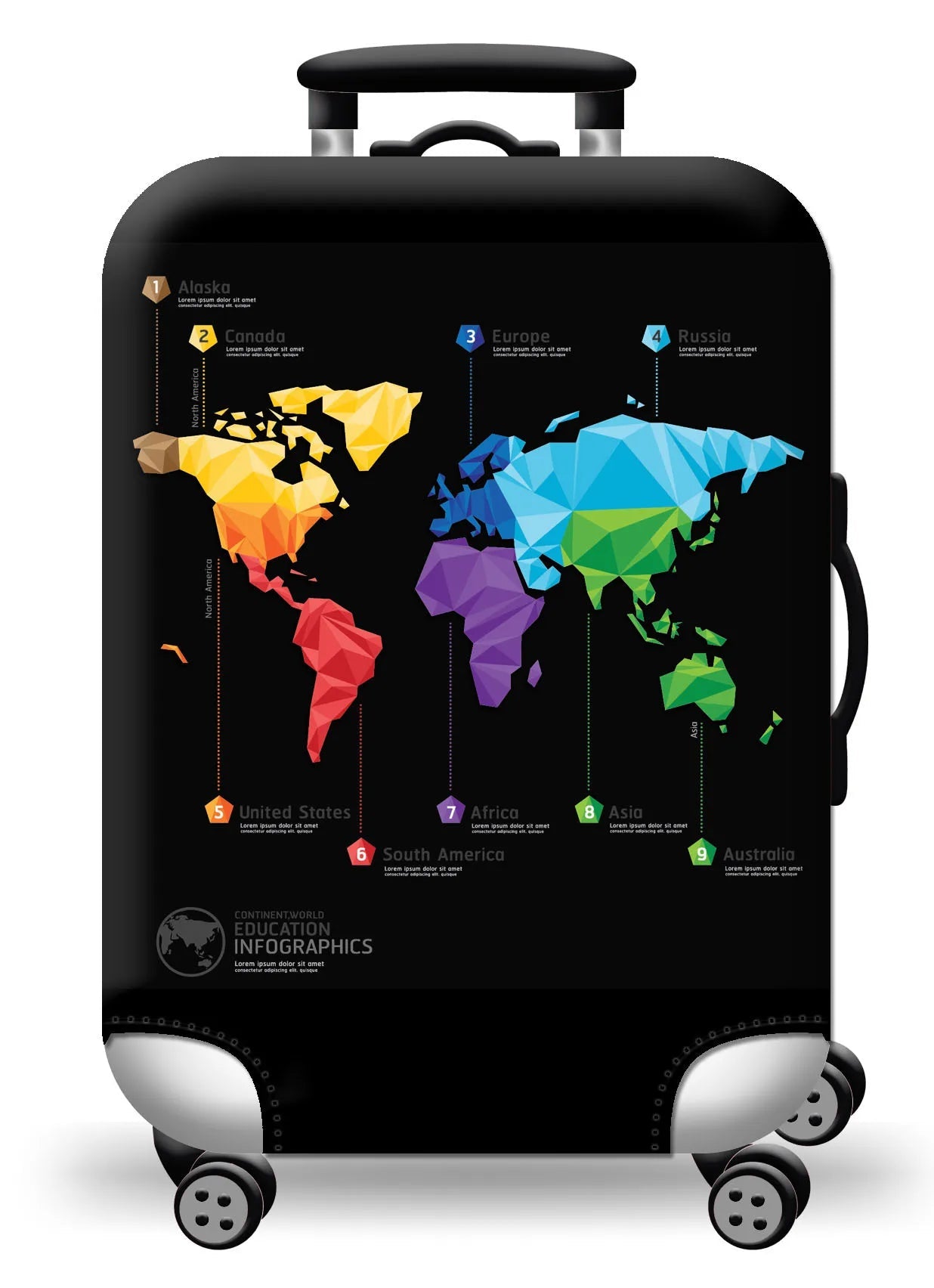 Thick Elastic World Map Luggage Protective Cover Zipper Suit For 18 - 32 inch Bag Suitcase Covers Trolley Cover Travel Accessories - RELUX.STOREThick Elastic World Map Luggage Protective Cover Zipper Suit For 18 - 32 inch Bag Suitcase Covers Trolley Cover Travel Accessories