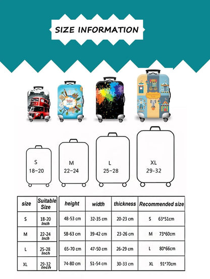 Thick Elastic World Map Luggage Protective Cover Zipper Suit For 18 - 32 inch Bag Suitcase Covers Trolley Cover Travel Accessories - RELUX.STOREThick Elastic World Map Luggage Protective Cover Zipper Suit For 18 - 32 inch Bag Suitcase Covers Trolley Cover Travel Accessories
