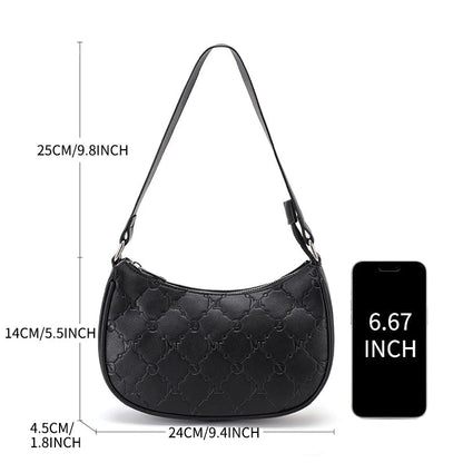 TINYAT Female Moon Bag Leather Shoulder Messenger Bag for Women Hand Bag Luxury Design Lightweight Party Ready Daily Use - RELUX.STORE