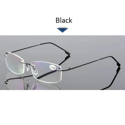 "Titanium Frame Reading Glasses – Anti - Blue Light Presbyopia Eyewear for Men & Women, Diopter +1.0 to +4.0" - RELUX.STORE