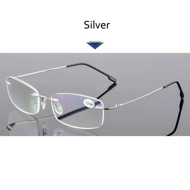 "Titanium Frame Reading Glasses – Anti - Blue Light Presbyopia Eyewear for Men & Women, Diopter +1.0 to +4.0" - RELUX.STORE