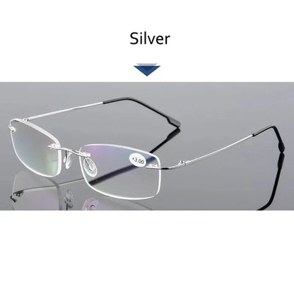 "Titanium Frame Reading Glasses – Anti - Blue Light Presbyopia Eyewear for Men & Women, Diopter +1.0 to +4.0" - RELUX.STORE