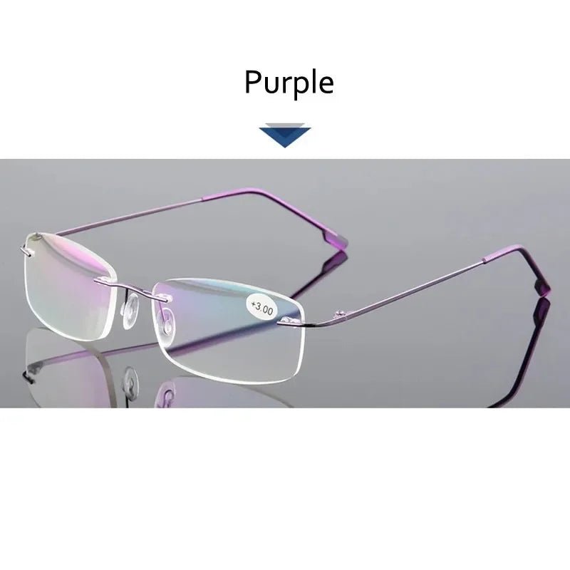 "Titanium Frame Reading Glasses – Anti - Blue Light Presbyopia Eyewear for Men & Women, Diopter +1.0 to +4.0" - RELUX.STORE