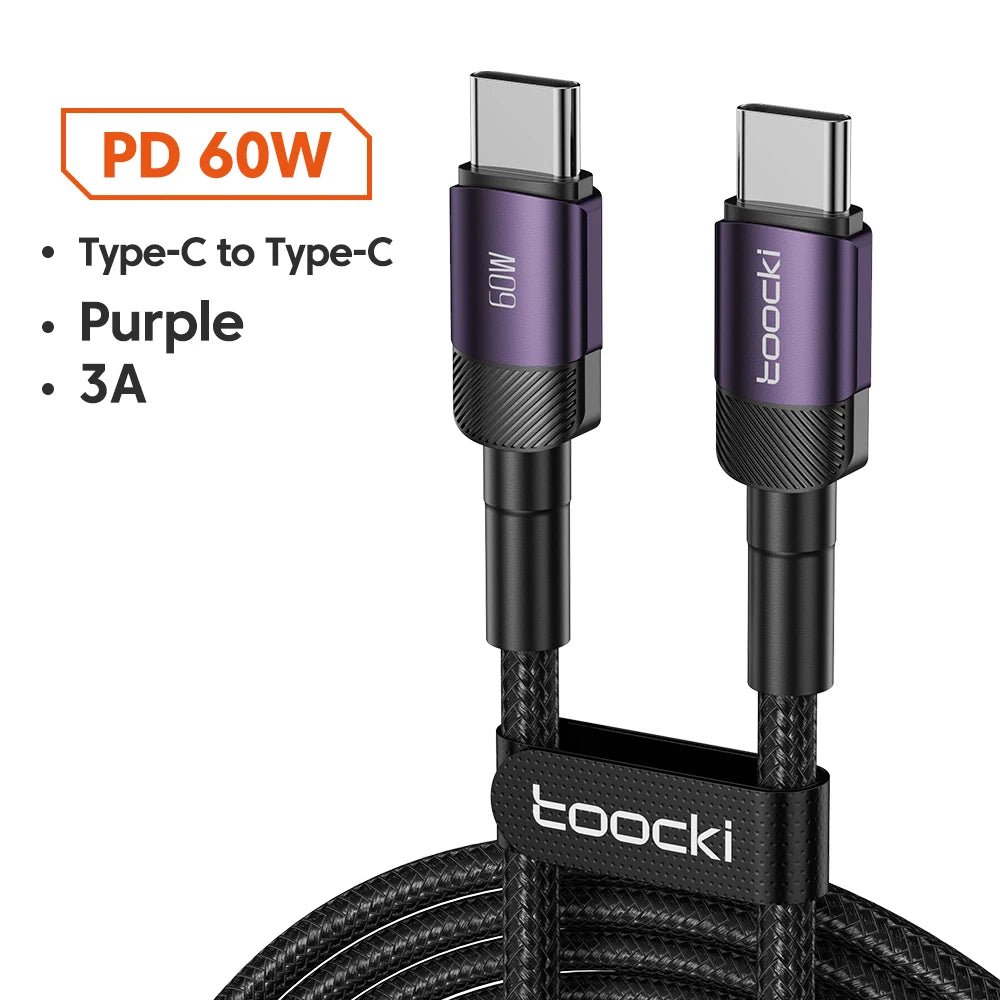 "Toocki 100W USB - C to USB - C Cable – PD 3.0 Fast Charging Cord for MacBook, Samsung, Xiaomi, USB Type - C Devices, 1M & 2M Options" - RELUX.STORE