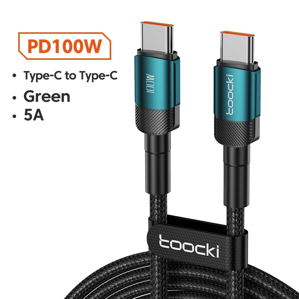 "Toocki 100W USB - C to USB - C Cable – PD 3.0 Fast Charging Cord for MacBook, Samsung, Xiaomi, USB Type - C Devices, 1M & 2M Options" - RELUX.STORE