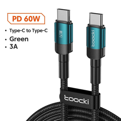 "Toocki 100W USB - C to USB - C Cable – PD 3.0 Fast Charging Cord for MacBook, Samsung, Xiaomi, USB Type - C Devices, 1M & 2M Options" - RELUX.STORE
